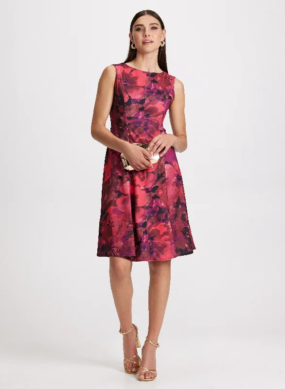 Floral Print Neoprene Dress