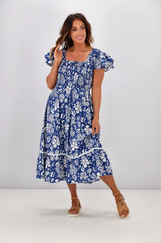 Joop & Gypsy Aloha Dress Cobalt Print