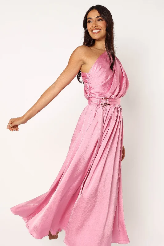 Laila One Shoulder Midi Dress - Pink