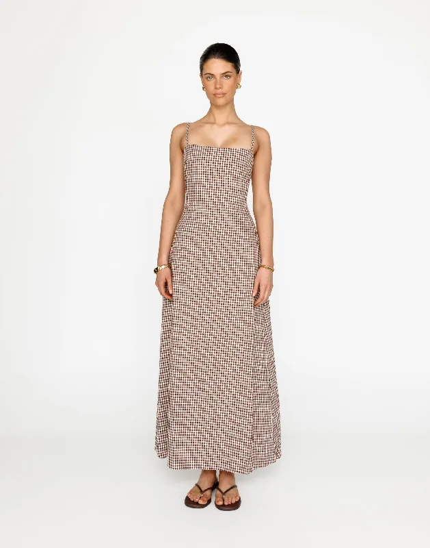 Mckenna Maxi Dress (Choc Gingham)