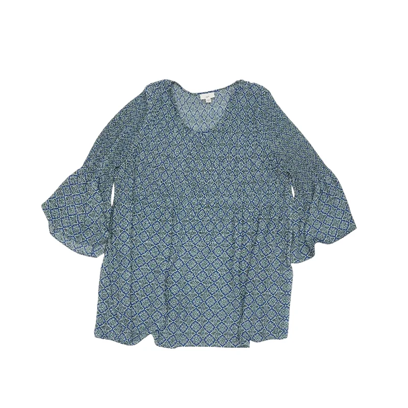 Blouse 3/4 Sleeve By J. Jill In Blue, Size:Xl