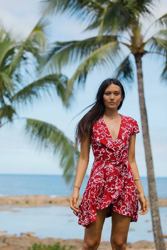 Louvre Party Dress In Red