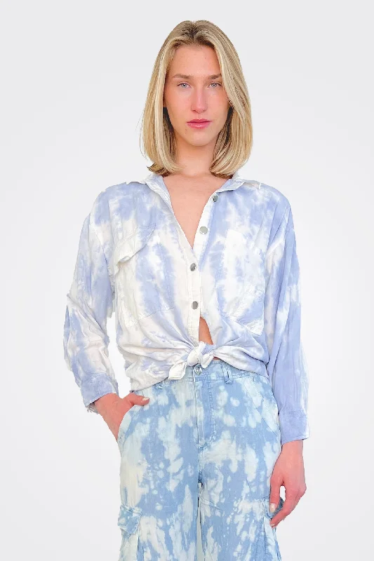 Tie Dye Button Down - Blue