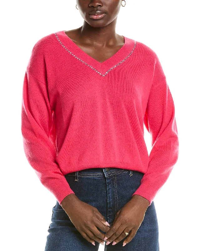 Brodie Cashmere Wool & Cashmere-Blend Hot Fix Studded Jumper