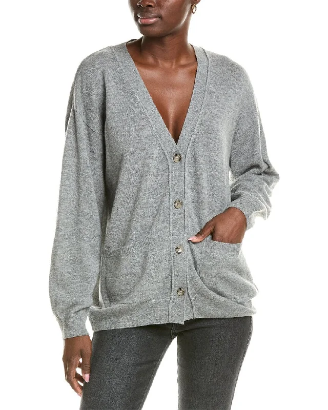 Brodie Cashmere Wool & Cashmere-Blend Roll Edge Luxe Cardigan