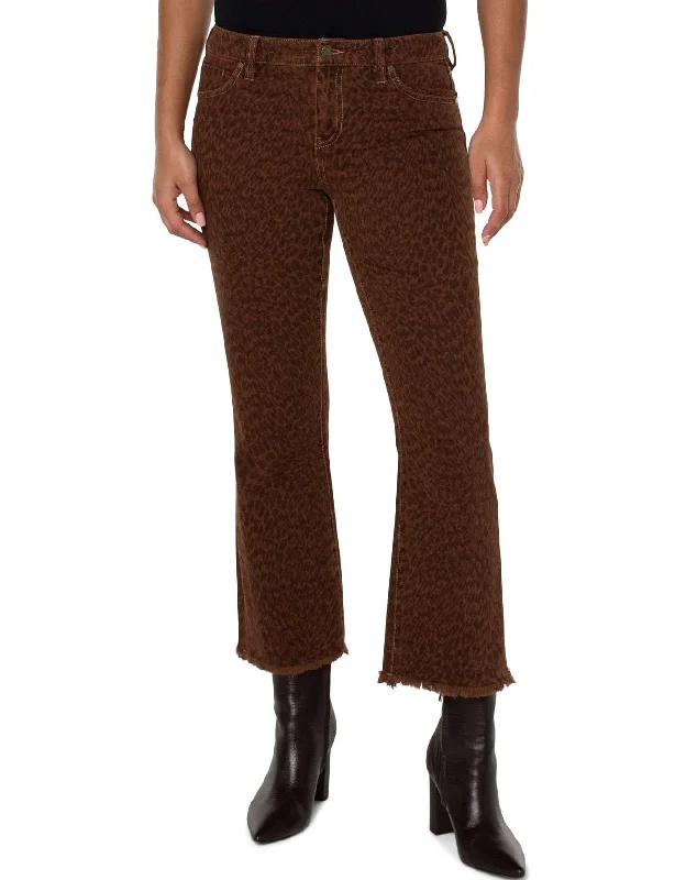 Liverpool Hannah Crop Flare Jeans ABSTRACT CHEETAH