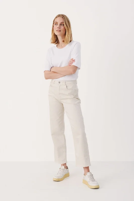 Part Two Judy High Waist Cropped Jeans WHITECAP GRAY