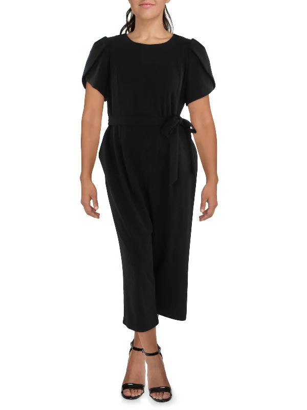 Plus Womens Crop Wide Leg Jumpsuit