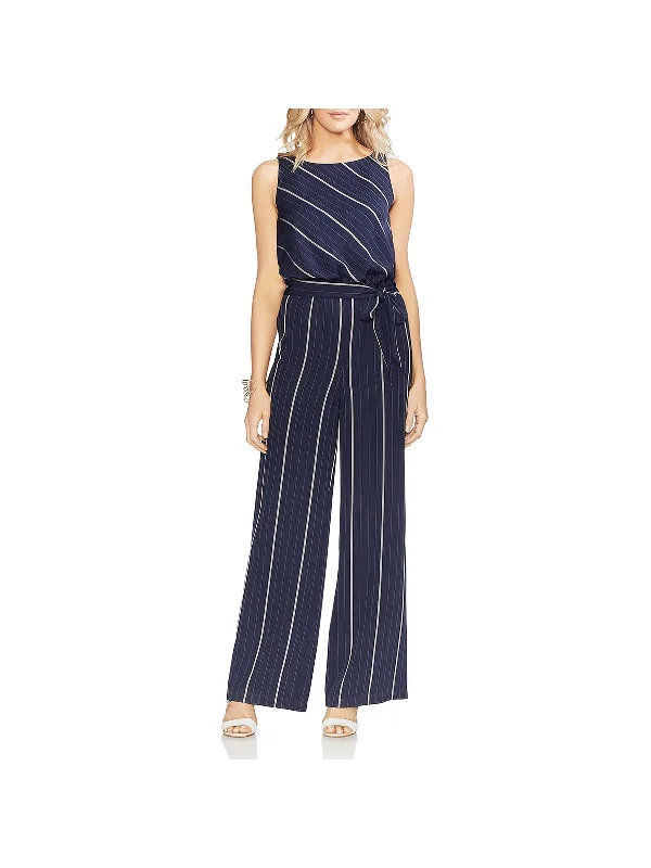 Womens Striped Sleeveless Jumpsuit