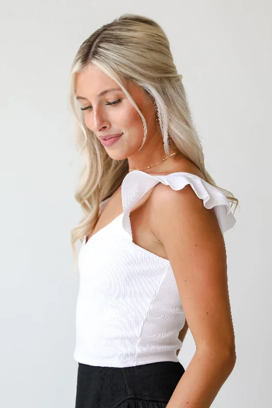 FINAL SALE - Sierra Cropped Ruffle Tank - DU DEAL