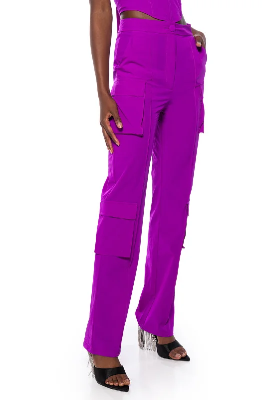 VIOLET HIGH WAIST CARGO PANT