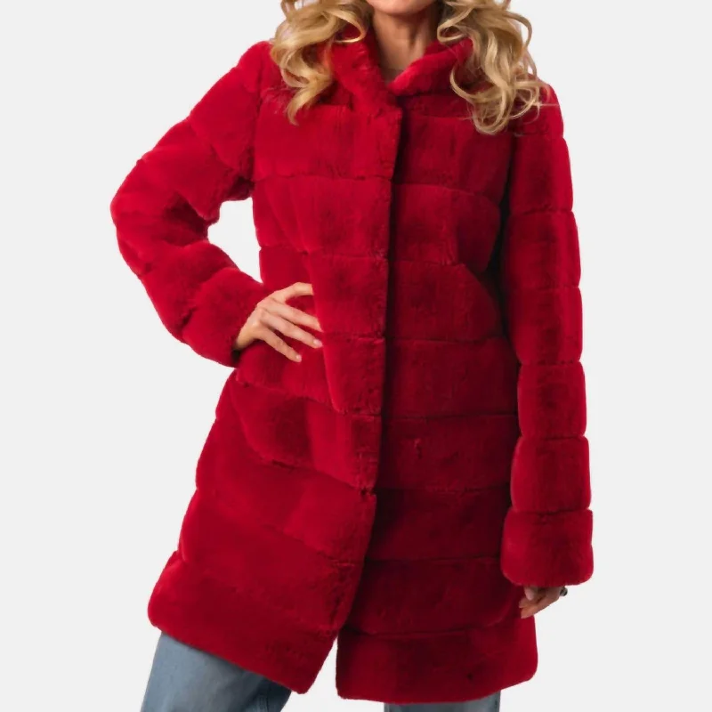 4-Way Emilia Coat In Cherry Red