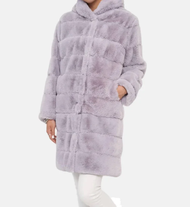 Emilia Zip Off Coat In Lavender Rail