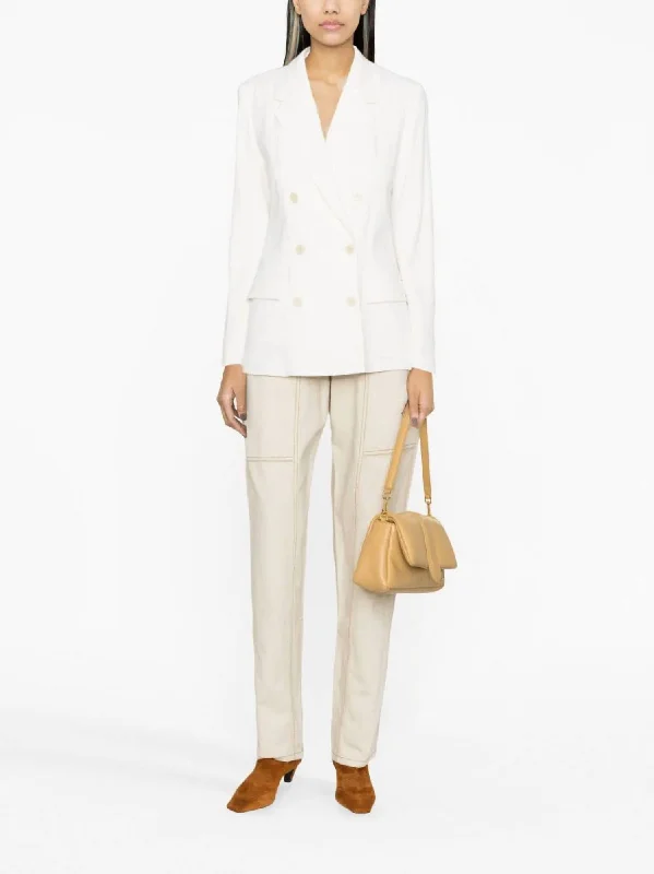 Sheril Double-Breasted Blazer In White