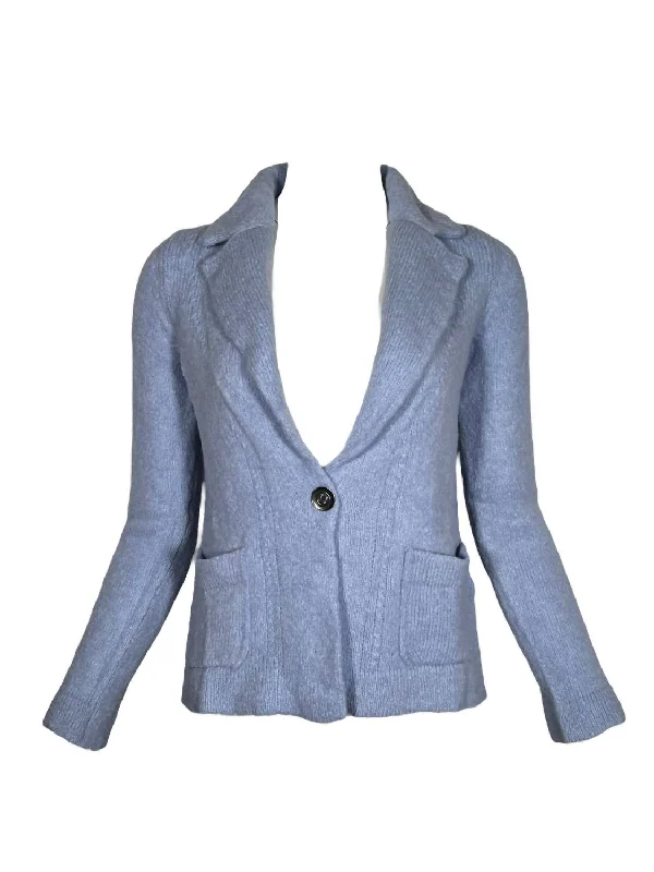 Women Eco Sweater Jacket In Light Blue