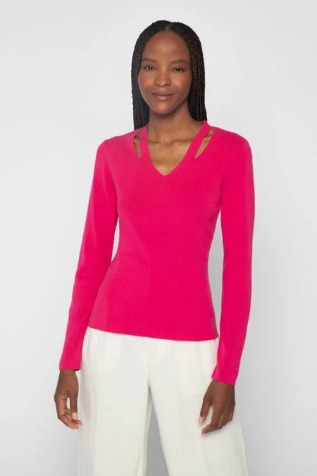 Kinross Cashmere Cutout Vee